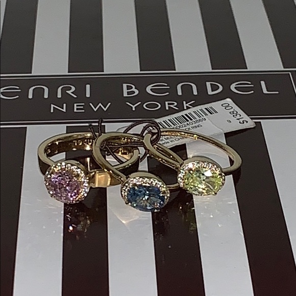 NWT HENRI BENDEL SWAROVSKI CRYSTAL RINGS x3 - Picture 4 of 5